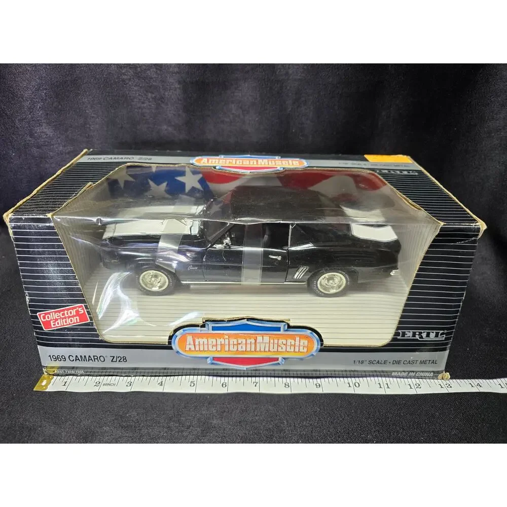 ERTL American Muscle '69 Black Chevy Camaro Z/28 1/18 Scale Die Cast Metal Car